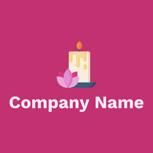 Off Yellow Candle on a Medium Red Violet background - Religión