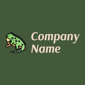 Iguana logo on a Palm Leaf background - Animali & Cuccioli