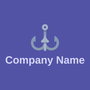 Fishing hook logo on a Rich Blue background - Games & Recreation