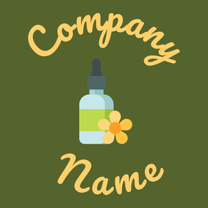 Essential oil logo on a Dark Olive Green background - Spa & Esthetica