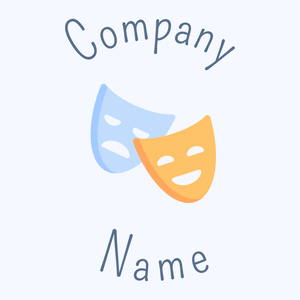 Theater masks logo on a Alice Blue background - Unterhaltung & Kunst