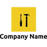 Logo construction screwdriver and hammer - Bau & Werkzeuge