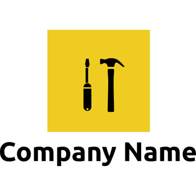 Logo construction screwdriver and hammer - Industrial