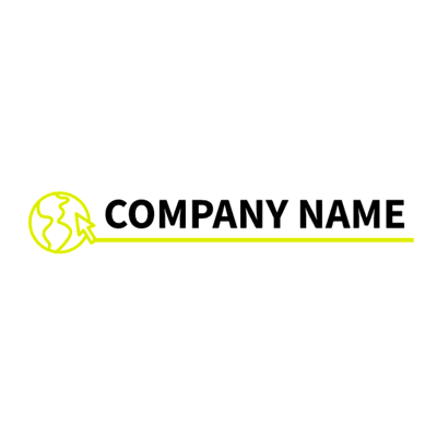 Logo con planeta amarillo - Internet Logotipo