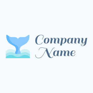 Whale logo on a Alice Blue background - Abstrait