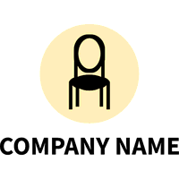 Gelbe Form und Stuhl-Logo - Inneneinrichtung