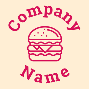 Burger logo on a pink background - Alimentos & Bebidas