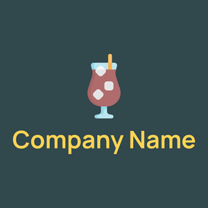 Ice coffee logo on a Dark Slate Grey background - Essen & Trinken