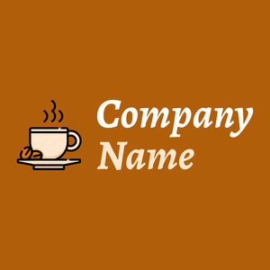 Coffee cup logo on a Rust background - Alimentos & Bebidas