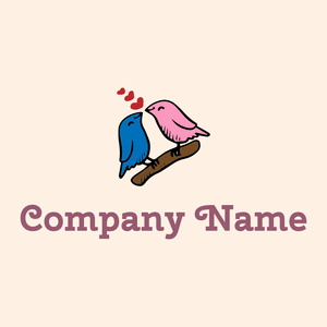 Birds logo on a Seashell background - Animali & Cuccioli