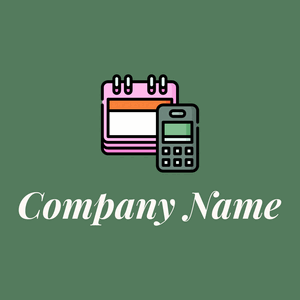 Calendar logo on a green background - Abstrait