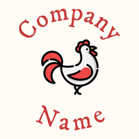 Rooster logo on a Floral White background - Abstrait
