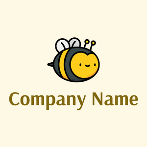 Bee logo on a Corn Silk background - Animais e Pets