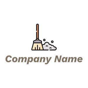 Broom logo on a White background - Limpieza & Mantenimiento