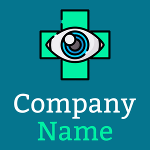 Eye clinic logo on a Eastern Blue background - Médicale & Pharmaceutique