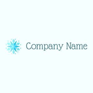 Snow flake logo on a Azure background - Abstract