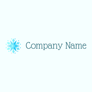 Snow flake logo on a Azure background - Abstrait