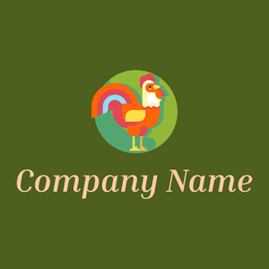 Rooster logo on a Verdun Green background - Abstrait