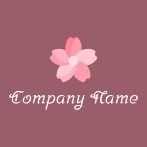 Pink Sakura logo on a Mauve Taupe background - Floral