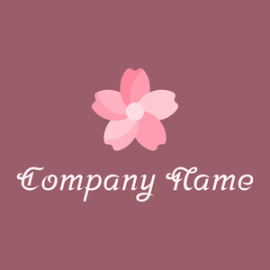 Pink Sakura logo on a Mauve Taupe background - Bloemist
