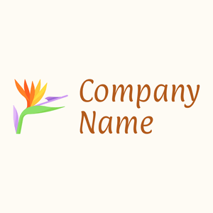 Bird of paradise logo on a Floral White background - Abstrait
