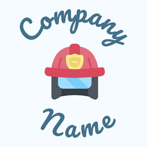 Firefighter helmet on a Alice Blue background - Security