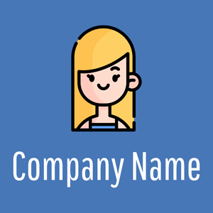Girl logo on a Steel Blue background - Moda & Belleza