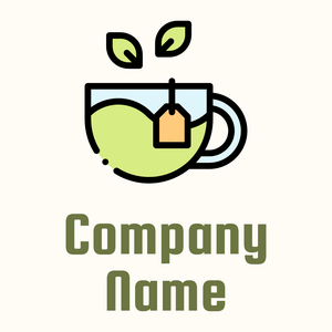 Tea logo on a Floral White background - Comida & Bebida