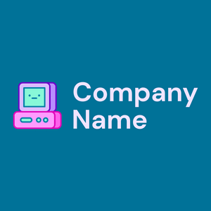 Computer logo on a Cerulean background - Sommario