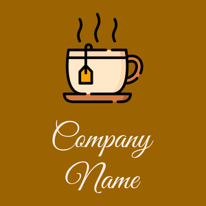 Tea cup logo on a Olive background - Comida & Bebida