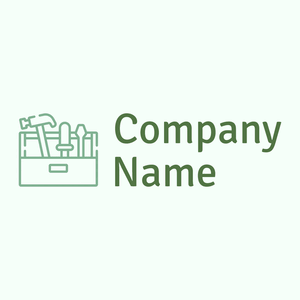 Tool box logo on a Mint Cream background - Construção & Ferramentas