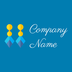 Earrings logo on a Cerulean background - Mode & Beauté
