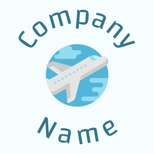 Plane logo on a Azure background - Viajes & Hoteles