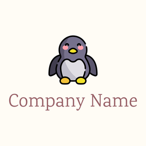 Penguin logo on a Floral White background - Animali & Cuccioli