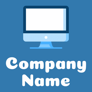 Computer logo on a Lochmara background - Computadora
