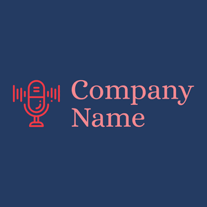Microphone logo on a Regal Blue background - Arte & Entretenimiento