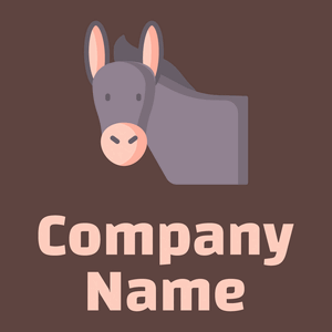 Donkey logo on a Congo Brown background - Animali & Cuccioli