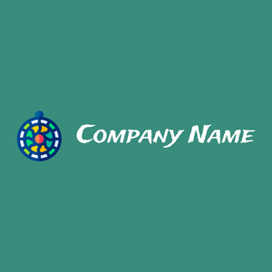 Ornament logo on a Blue Chill background - Abstrait