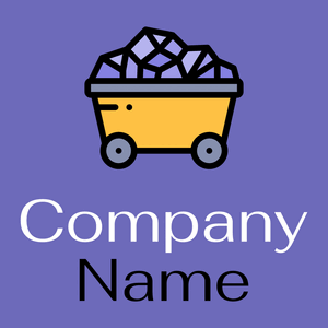 Mining cart logo on a Chetwode Blue background - Empresa & Consultantes