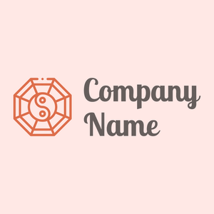 Eight trigrams logo on a Misty Rose background - Abstrait