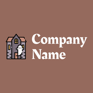 Haunted house logo on a Dark Chestnut background - Architettura