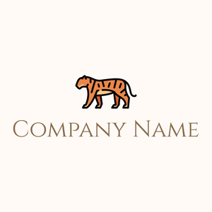 Walking Tiger logo on a Seashell background - Tiere & Haustiere