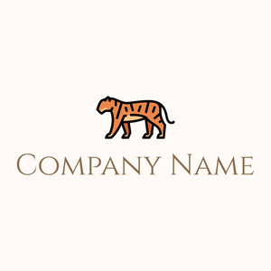 Walking Tiger logo on a Seashell background - Animaux & Animaux de compagnie