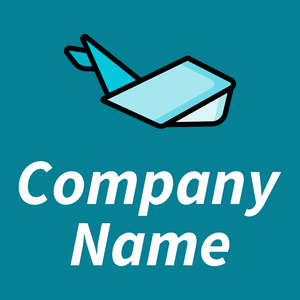 Whale logo on a Eastern Blue background - Abstracto