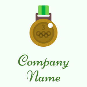 Olympic medal logo on a Mint Cream background - Abstract