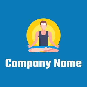 Meditation logo on a Cerulean background - Religious