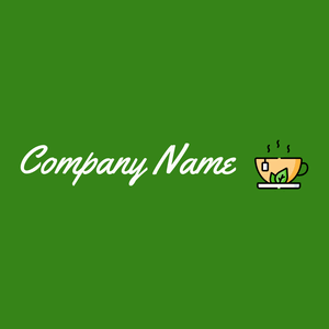 Herbal tea logo on a Forest Green background - Essen & Trinken