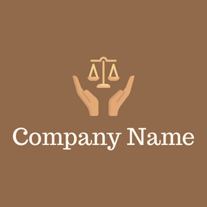 Justice scale logo on a Dark Tan background - Negócios & Consultoria
