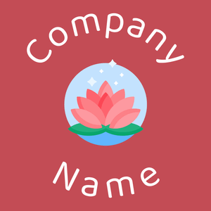Lotus flower logo on a pink background - Religieus