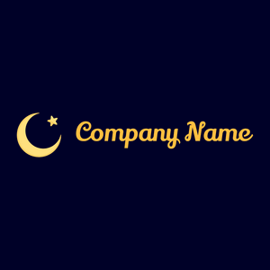 Crescent logo on a Prussian Blue background - Abstracto